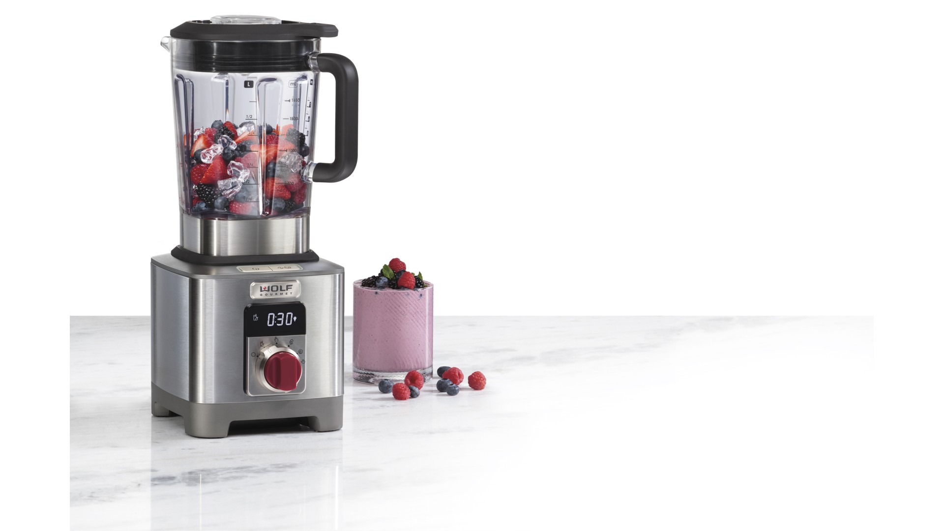 Frullatore Professionale Potente 2400W / 1000W, 25000 Giri/min, 2 Contenitori (64oz + 34oz) Per Frullati, Ghiaccio E Succo - Senza BPA